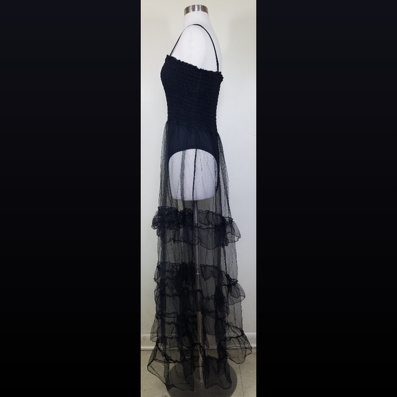 Black Widow Sheer Mesh Maxi Dress - Picture 4 of 6